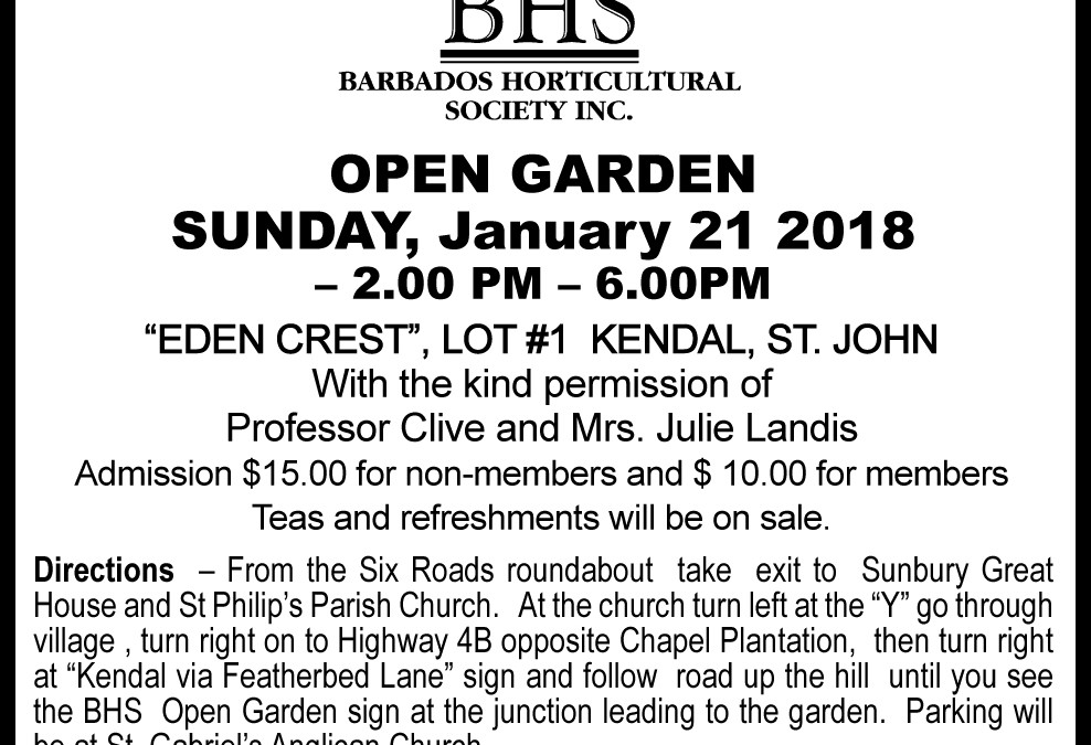 Open Garden Programme 2018 – “Edencrest”